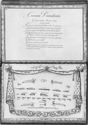 Cañones y anclas de una galera, trigésima demostración, lámina 31, ilustración de 